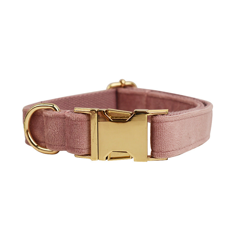 Collier pour Chien en Velours Rose Poudré | Laisse, Harnais & Accessoires