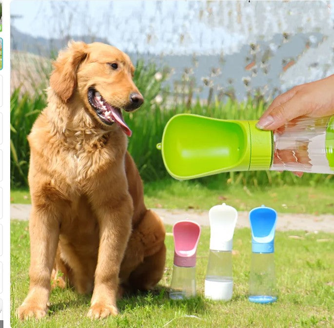 Gourde 2-en-1 portable pour chien et chat