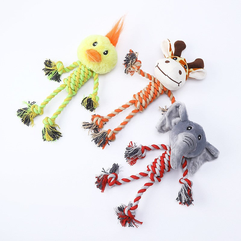 Jouet en peluche et corde pour chien — Design animaux