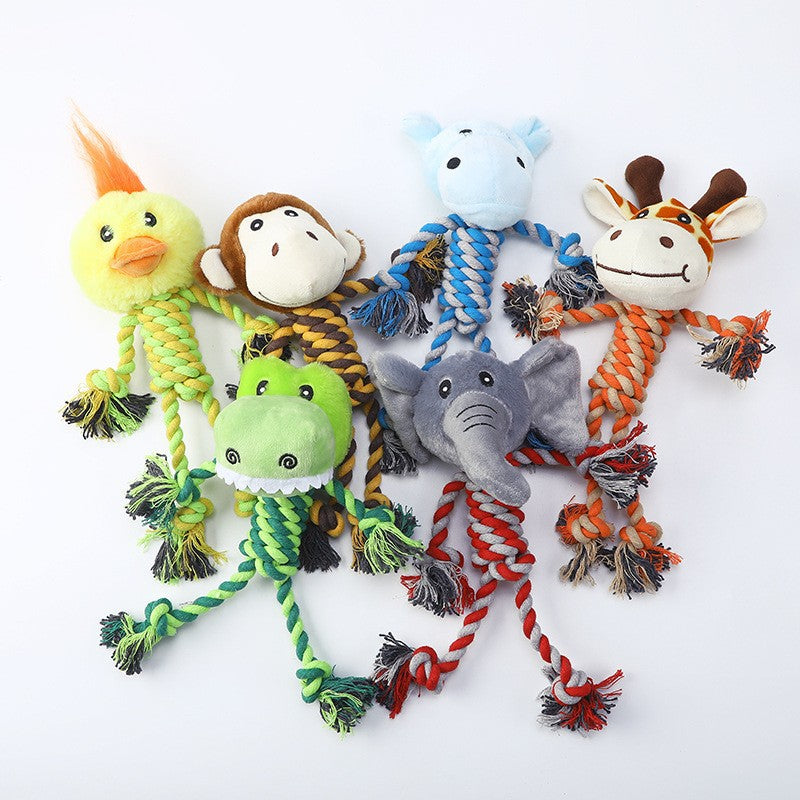 Jouet en peluche et corde pour chien — Design animaux