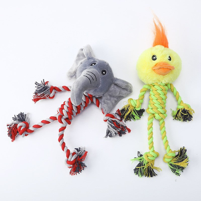 Jouet en peluche et corde pour chien — Design animaux