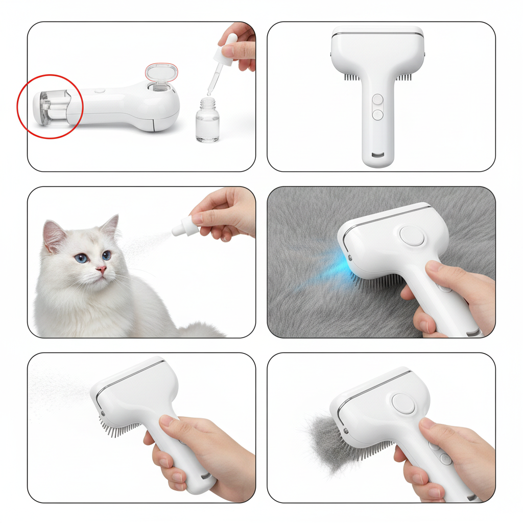 Brosse Spray Anti-Poils pour Chat et Chien