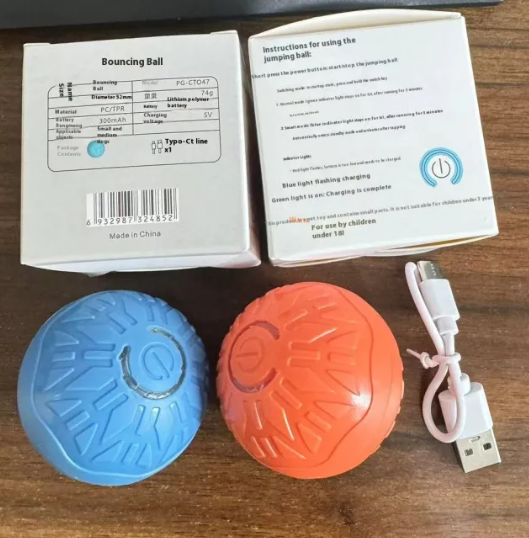 Balle sauteuse automatique LED pour chien