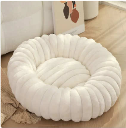 Panier rond ultra doux pour chat et chien – Nid apaisant en peluche